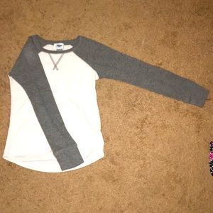I am selling a grey and white shirt!